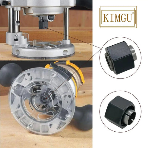 Half Inch Router Collet Chuck And Nut Replacement Self Releasing Design fits most popular routers with heavy duty build for quick bit changes.