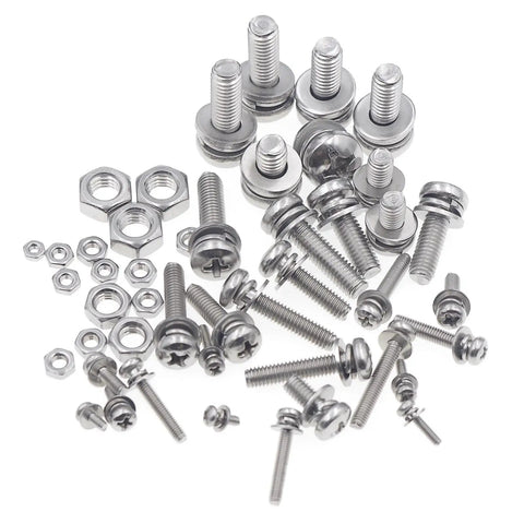 Built Different Heavy Duty 304 Stainless Steel Metric Fastener Assortment Kit Covering M2 Through M6 with screws and nuts