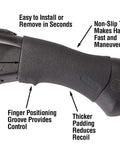 Tactical Grip Glove For Mossberg Shockwave And Remington Tac 14 Slip On Grip Black With Recoil Reduction Non Slip Texture One Finger Groove