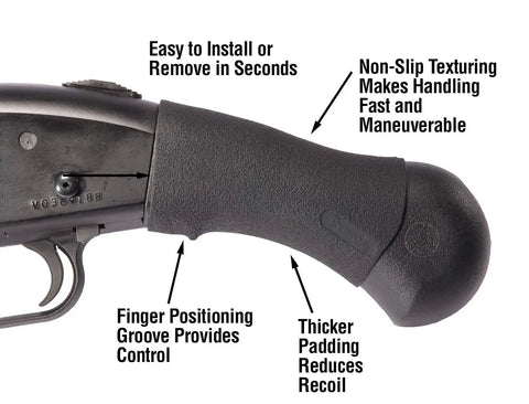 Tactical Grip Glove For Mossberg Shockwave And Remington Tac 14 Slip On Grip Black With Recoil Reduction Non Slip Texture One Finger Groove