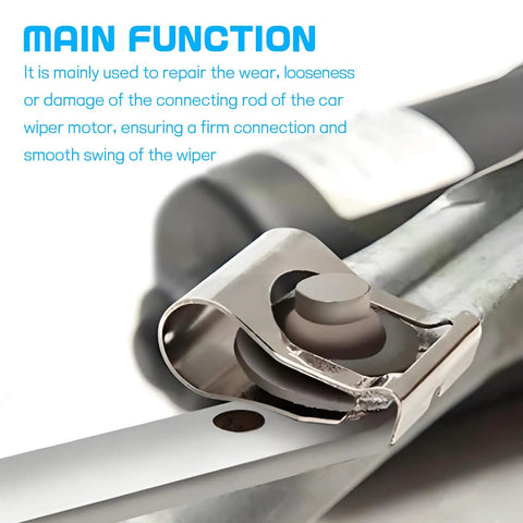 Five Pack Windshield Wiper Linkage Repair Clips Kit For Wiper Arm Linkage Bushings Durable Auto Wiper Motor Linkage Repair Clamp Set For Cars Trucks SUVs Easy Install, metal clip close-up