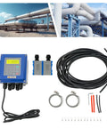 Clamp-On Portable Ultrasonic Flow Meter With 2 TM-1 Transducers, cables, and clamps, suitable for DN32 to DN6000mm, IP67/IP68 rated