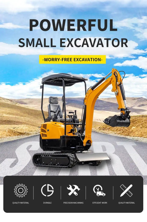 1 To 3 Ton Hydraulic Mini Excavator For Farm Work And Yard Projects on road with mountains in background