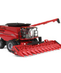1/64 Axial-Flow 8260 Combine Diecast Model With Folding 4412F Corn Head And 40Ft Draper Head, Realistic Cab Interior visible