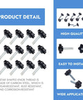 Twelve Pack Of Quarters Twenty By One Inch Star Thumb Screws With Knurled Faces providing various angles and details for easy viewing.