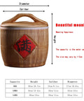 Real Deal Large Ceramic Rice Jar With Secure Airtight Lids Kickin Pantry Organization Game displayed with dimensions and height indicators.