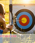 Archer aiming at target, backdrop for 20 Pack Heavy Duty Stainless Steel Archery Target Pins With Loop Handle Three Point Six Inch Length For Thick Foam Targets Indoors Outdoors Tough As Nails Rust Resistant Staples For Backyard Range Practice.