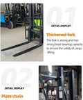 Badass Low Noise Electric Forklift Heavy Duty Pallet Lifter Truck For Warehouse Logistics showing thickened forks and plate chains.