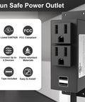 Power Outlet Kit For Gun Safe With 2 AC Outlets And 2 USB Ports 6 Point 9 Foot Removable Cables With Quick Connector, UL Listed