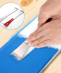 Two Pack Beefy Stainless Steel Pry Bars Set With Nail Puller And Angled Edges used for scraping painted wood surface