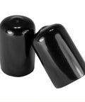 5/8 Inch Flexible Plastic Hole Caps For Round Tubing 5/8 OD Black End Caps displaying snug fit for furniture leg inserts