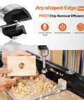 Top Tier Forstner Drill Bit Set 1 1/4 Inch And 32 Mm Polished Carbon Steel Woodworking Hole Saw in use with wood block.