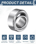 COM9T Spherical Plain Bearings 2 Pack 9/16 Inch Chrome Steel Bushings showing smooth surface and internal round opening.