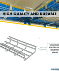 Bulk Pack Cable Tray 10 Feet Long By 6 Inches Wide By 2 Inches High Wire Mesh Cable Management Rack Organizer Basket Pro Grade Zinc Plated Steel NEC Approved For Network And Fiber Optic Cabling 90 Piece Set galvanized steel tray