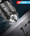 Go-To 11-Piece Carbide Masonry Drill Bit Set with Quick Change One Quarter Inch Hex Shank in use on metal surface