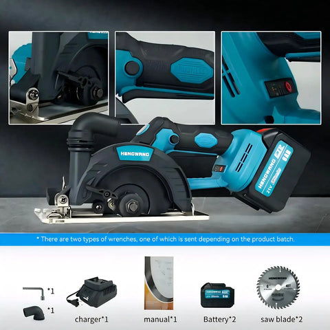 6 Inch Cordless Mini Circular Saw With Brushless Motor And 21 Volt 6 Ah Battery, 3 Speed Adjustable Up To 6000 Rpm, Zero Effort Bevel Tilting And Fast Charger Included For Ripping Through Wood Or Aluminum