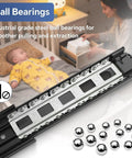 12 Inch Push To Open And Soft Close Drawer Slides With Full Extension 1 Pair 2 In 1 Push To Open Mechanism No Slam Quiet Soft Close Dampers in black steel
