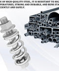 2 Pack M10x1.25 Exhaust Manifold Bolts with Springs Muffler Repair Kit shown with heavy duty steel construction