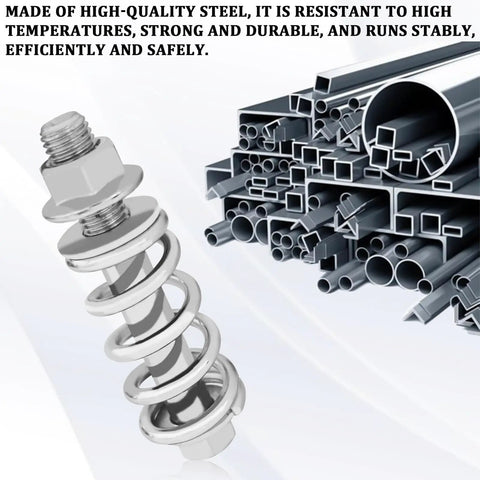 2 Pack M10x1.25 Exhaust Manifold Bolts with Springs Muffler Repair Kit shown with heavy duty steel construction