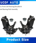 Front Left Steering Knuckle Wheel Bearing Hub Assembly For Ford Focus 2012 2018 2.0L L4 Electric Hatchback Sedan Direct Fit Bolt On OE Substitute
