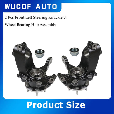 Front Left Steering Knuckle Wheel Bearing Hub Assembly For Ford Focus 2012 2018 2.0L L4 Electric Hatchback Sedan Direct Fit Bolt On OE Substitute