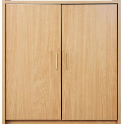 Concealed Zinc Alloy Cabinet Pull Handle Set 80mm Long Arc Edge With Brushed Gold Finish 10 Pack No Drill Install shown on cabinet