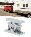 Spring Loaded Door Stop And Lock Catch Pair with dual roller design for RV trailers and boats, showcasing zinc alloy construction.