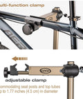 Heavy Duty Bike Repair Stand For Home Shop And Pro Mechanics Adjustable clamp detail on bicycle frame