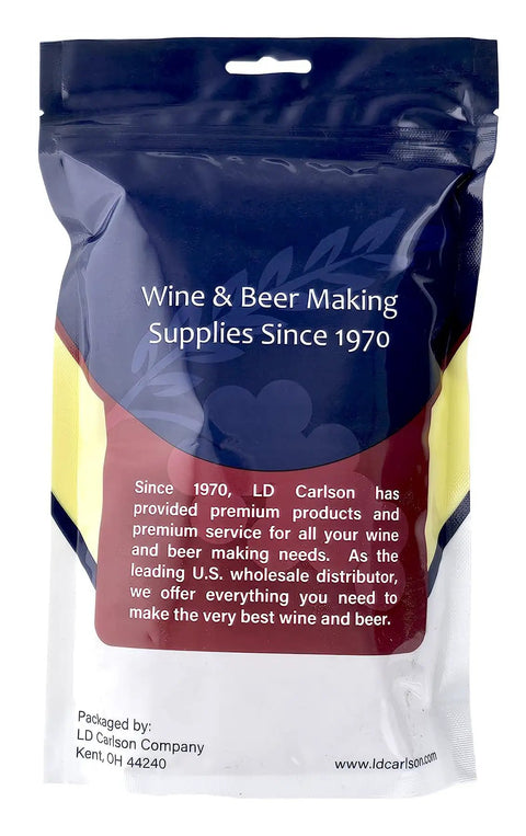 Barrel Cleaning Kit For Winemaking Tannin Remover For New Barrels 1 lb pack with instructions on blue and red packaging