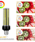Six Pack 350W Equivalent LED Corn Light Hella Bright 6000K Daylight Bulb 4041 Lumen E26 E27 Base with CRI comparison images
