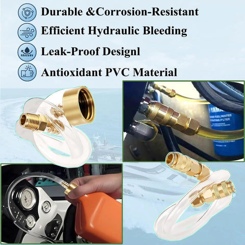 Upgraded Hydraulic Steering Bleed Kit For Seastar Quick Connect Design With Sealed Cap To Prevent Fluid Leaks And Spills No Mess No Fuss Marine Bleeder Tool For Boat Steering Systems That Keeps Your Work Area Clean And Leak Free