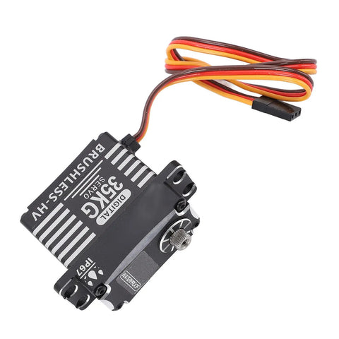 Hella Smooth 35Kg Aluminum Alloy RC Servo Featuring Kickass Metal Gears with connectors for trail running and rock crawling.