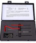 Pro Grade 30 Piece Thread Repair Kit With Stainless Steel Inserts, Twisted Drill, Tap, Wrench, Tang Breaker for repairs