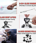 Pro Grade PDR Dent Repair Kit with 100W Glue Gun, Slide Hammer, Dent Lifter, and Bridge Puller shown in use