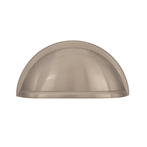 Traditional Cup Pull Cabinet Handle in Satin Nickel, 3 Inch Center-to-Center