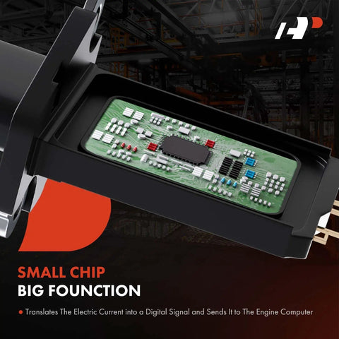 Close-up view of the Go-To Mass Air Flow Sensor 6 Pins For Ford Lincoln And Mazda Vehicles showing circuit board detail