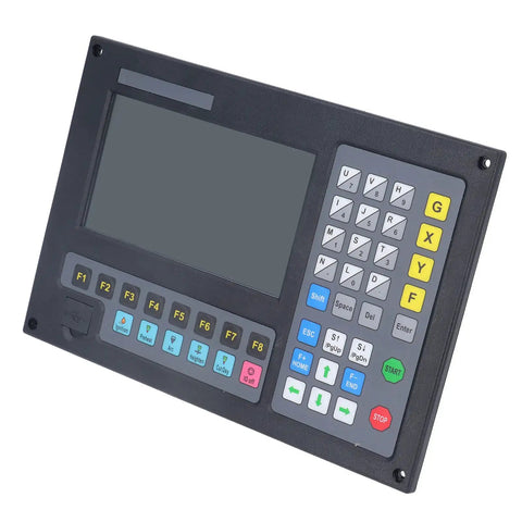 Plug And Play Standalone 2 Axis CNC Plasma Cutter Control System With 7 Inch HD LCD 200KHz Pulse Output USB Storage Stainless Steel Ready Rock Solid Precision For Clean Precise Cuts front view, 7-inch LCD, keypad