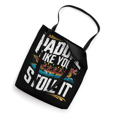 Dragon Boat Racing Paddler Tote Bag For Dragonboating Fans And Team Members Unisex Gear To Carry Paddles And Gear During Regattas Festivals And Synchronous Paddling Sessions showing paddlers and dragon design.