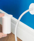 Slick Wall Cable Grommets Kit For Gaming Rigs And Home Theater To Hide Messy Wires With Durable Silicone Pass Through Holes That Protect Cables From Damage While Keeping Your Entertainment Setup Totally Neat And Super Easy To Install., white silicone wall cable grommet for home theater wire pass-through