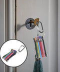 Sturdy Foldable Hex Wrench Set With Multi Color Coated Bits For Compact Bicycle Repair And Home Maintenance DIY Kit That Flips Open Easy for Any Outdoor Job Or Bathtub Fix Up Without Lugging Heavy Tools hanging on a door lock