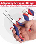 Two Piece 6 Inch Mini Needle Nose Pliers Set With Smooth Jaw Long Nose And Bent Nose Pliers Comfort Grip Pro Grade Jewelry Pliers For Wire Wrapping Handmade Craft And Jewelry Making Durable Carbon Steel Nickel Plated Anti Rust, self-opening handle