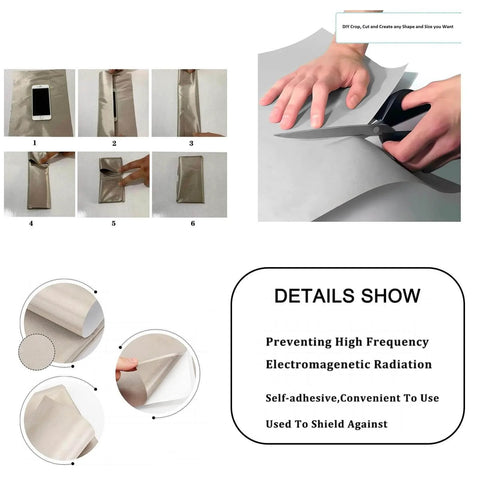 Details of Faraday Shield Fabric With Copper Nickel Polyester For RFID And WiFi Blocker EMF Protection Material Silver Color 4x1.4m