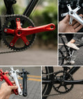 Close-up of Litepro Folding Bike Crankset Ultra Lightweight Hollow Square 170mm Aluminum Alloy 130BCD Chainwheel BMX Style