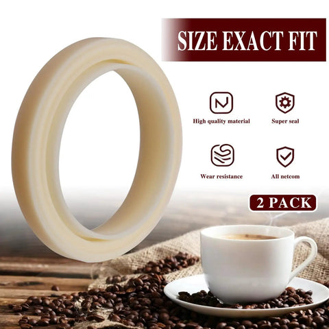54mm Silicone Espresso Grouphead Gasket Replacement Pack Of 2 For Home Coffee Machines With 5.5mm Thickness Delivers Leak Proof Seal And Consistent 9 Bar Extraction Easy Swap beige silicone ring pack