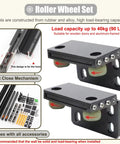 Super Slick Concealed Barn Door Sliding Kit With Soft Close Mechanism Trackless Ghost Hardware Mounts for 90 lbs capacity wheels.