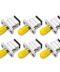 ST To SC Single Mode Fiber Optic Adapters Six Pack Simplex Cable Couplers, yellow caps, high quality connectors for networking
