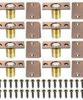 Copper Magnetic Door Ball Catch Set, 8 pack with screws, brass and stainless steel, for doors and invisible cabinets.