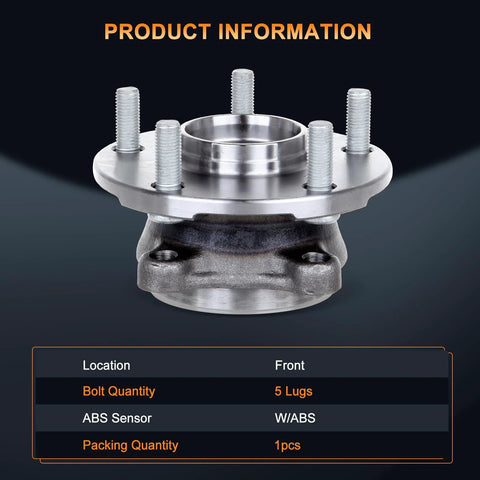 Front Wheel Hub And Bearing Assembly For Scion tC 2011-2016, Toyota Mirai 2016-2019, And Toyota RAV4 2006-2018, 5-Lug With ABS