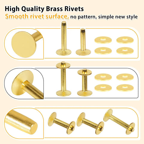 Straight Up Top Shelf Brass Leather Rivet Kit With 154 Pieces Of Durable Hardware Fasteners Ready For Any DIY Craft Or Repair Job Comes With Two Stud Lengths And A Snug Carry Case