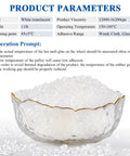 Heavy Duty Hot Melt Edgebander Glue Pellets Straight Up Premium EVA Formula in a clear bowl, ideal for woodworking applications.